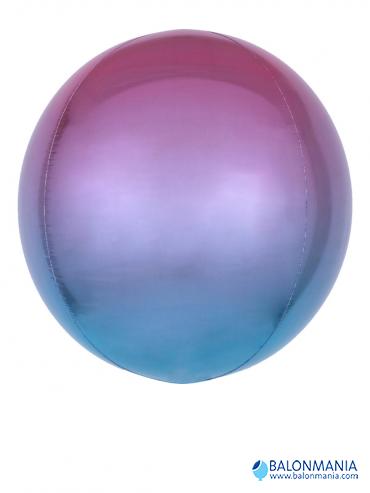 Ombre ljubičasto plava 3D kugla balon folijski
