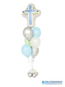 Helijski buket Sakrament Blue baloni za krštenje, sveta pričest i potvrda