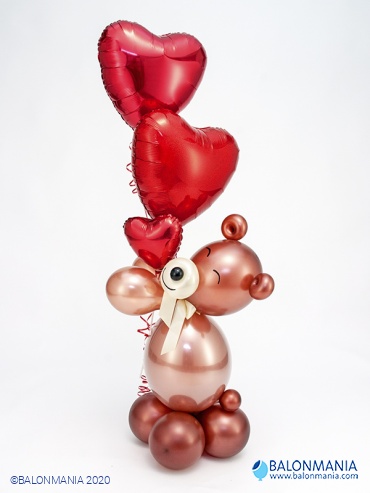 Balon dekoracija "Zaljubljeni medo" premium
