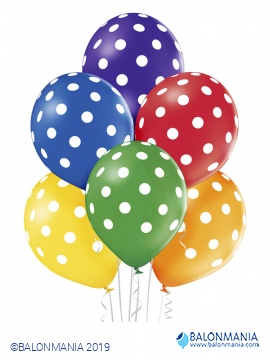 Šareni baloni na točkice iz lateksa 30 cm (6 kom)