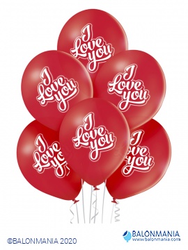Crveni baloni I Love You 30cm (6 kom.)