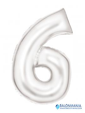 Balon broj 6 BIJELI SILK
