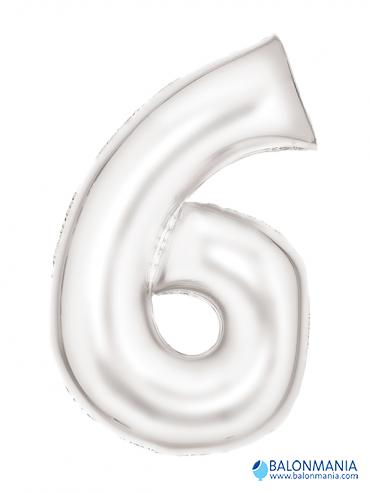 Balon broj 6 BIJELI SILK