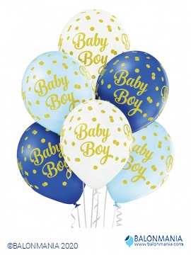 Baby Boy točkice baloni lateks (6 kom)