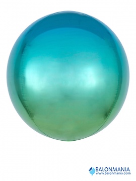 Ombre plavo zelena 3D kuga balon folijski