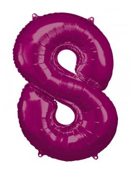 Balon broj 8 Pink folijski veliki 53x83cm