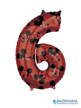Mickey broj 6 rođendanski balon folijski