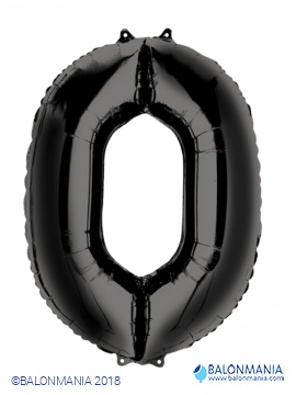 Crni balon broj 0 folijski veliki 63x88cm