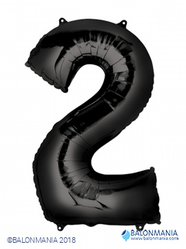 Crni balon broj 2 Black veliki folijski 55cm x 83cm