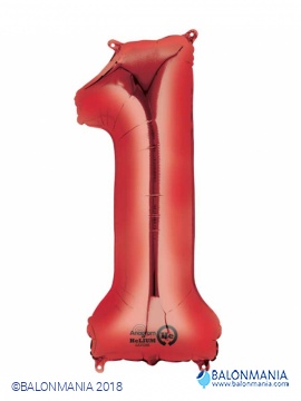 Crveni balon broj 1 veliki folijski 33x86cm