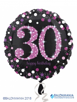 Balon 30 Pink Celebration folijski standard 