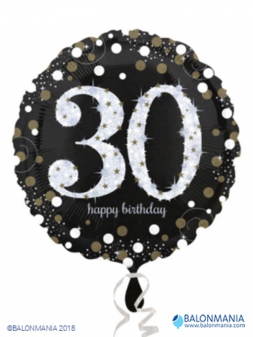 Balon 30 Sparkling Birthday folijski standard 