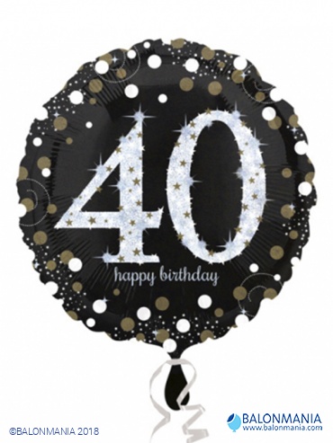 Balon 40 Sparkling Birthday folijski standard