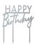 Ukras za tortu Cake Topper Happy Birthday Silver