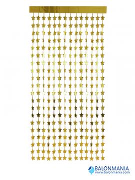 Viseći ukras zlatne zvijezde zavjesa 2x1m
