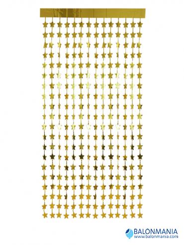 Viseći ukras zlatne zvijezde zavjesa 2x1m