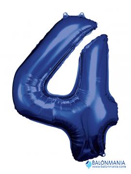 Plavi balon broj 4 folijski veliki 66x88cm