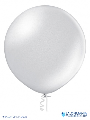 Jumbo metalik srebrni balon 60 cm