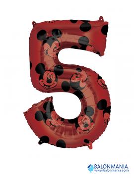 Mickey broj 5 rođendanski balon folijski