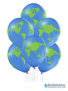 Globus baloni lateks Planeta Zemlja 6 kom 30cm