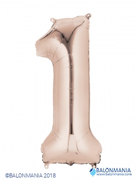 Helij balon broj 1 Rose Gold folijski