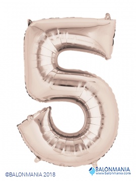 Rose Gold balon broj 5 veliki folijski 58x86cm