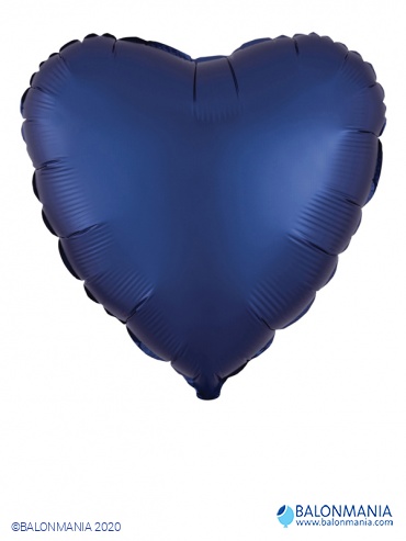 Tamno plavi balon srce SATIN LUXE folijski