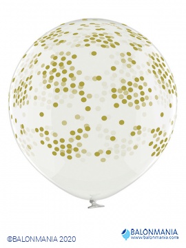 Veliki kristalni prozirni balon s dizajnom Confetti 60 cm