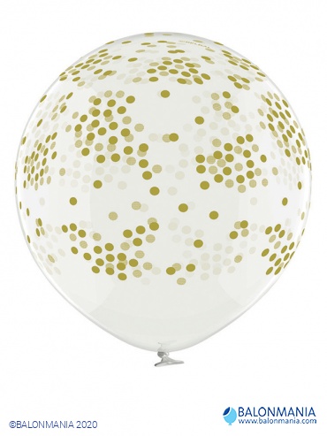 Veliki kristalni prozirni balon s dizajnom Confetti 60 cm