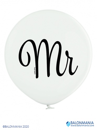 Veliki pastel bijeli balon Mr. 60 cm