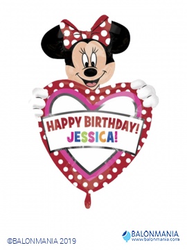 Minnie Mouse rođendan balon + naljepnice
