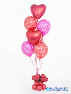 Balonski buket ljubavni SRCA standard
