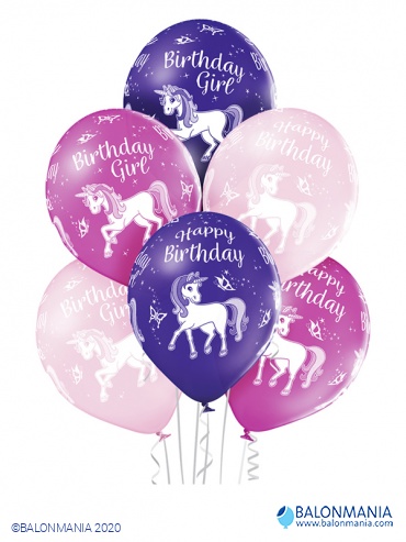 Baloni za rođendan Birthday Unicorn 6 kom