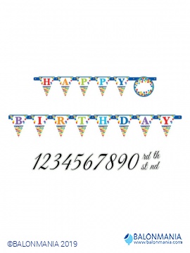Papirnati natpis s brojevima Happy Birthday