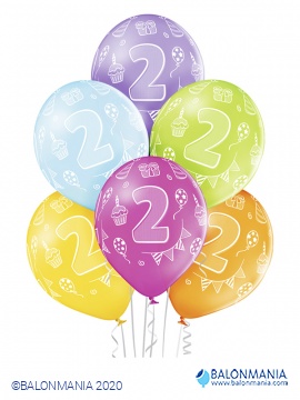 Baloni za 2 rođendan 30cm (6 kom)