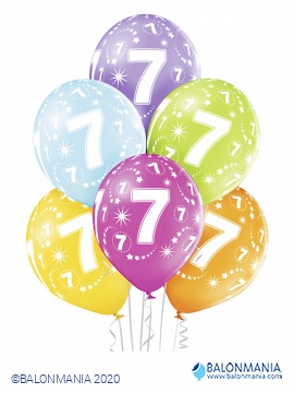 Baloni za 7 rođendan 30cm (6 kom)