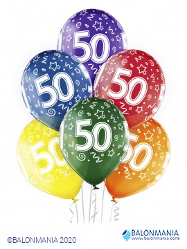 Baloni 50 obljetnica premium lateks 30cm (6 kom)