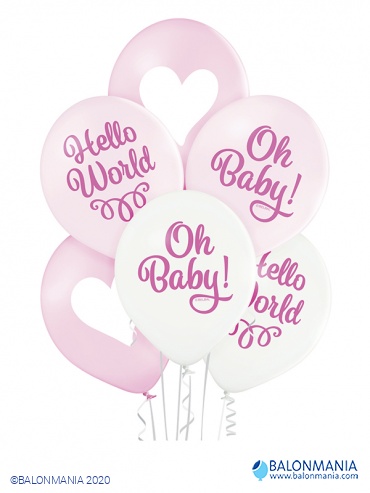 Baloni za rođenje Oh Baby Girl (6 kom)