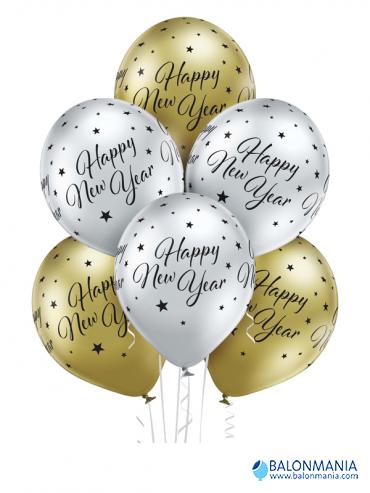 Glossy baloni Sretna nova godina 6 kom