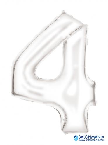 Balon broj 4 BIJELI SILK