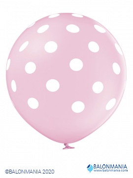 Veliki pink balon s točkicama 60 cm lateks