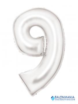 Balon broj 9 BIJELI SILK