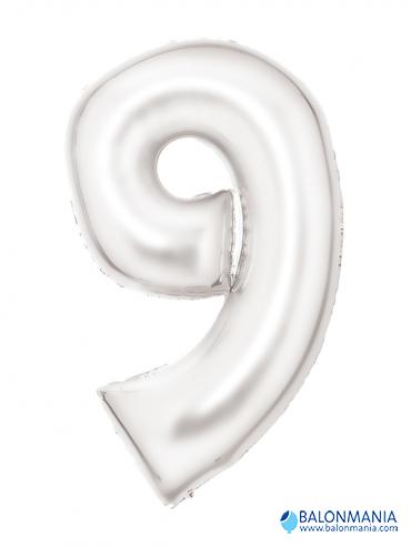 Balon broj 9 BIJELI SILK