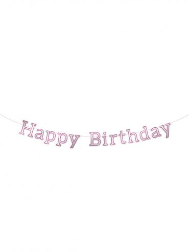 Rođendanski natpis "Happy Birthday" Glossy Matt Pink