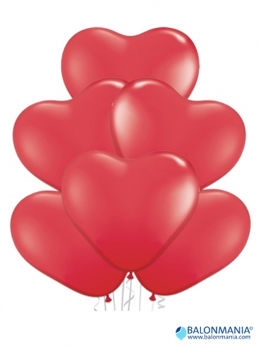Crveno srce baloni lateks 40 cm (6 kom)