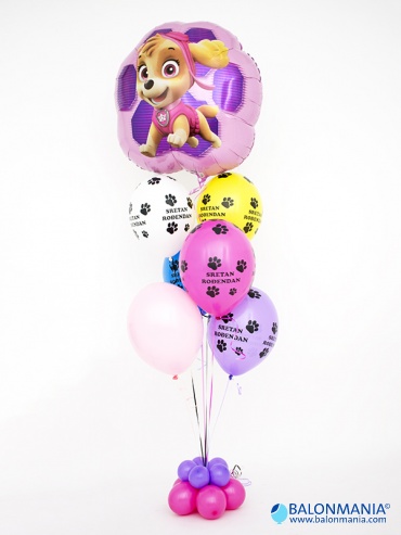Buket balona Paw Patrol SKYE I EVEREST premium