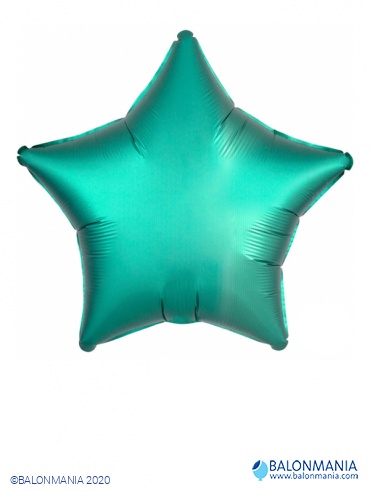 Zeleni balon folijski SATIN LUXE zvijezda