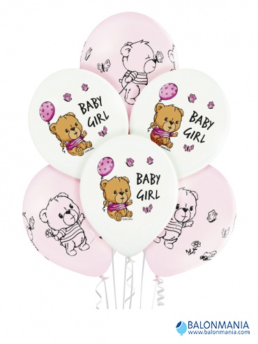 Baloni za rođenje Cute Baby Girl 6 kom