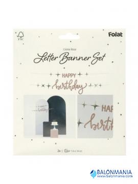 Natpis baner Happy Birthday Creme Noir 1,5m
