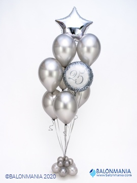 Buket balona za godišnjicu "Srebrnih 25" premium